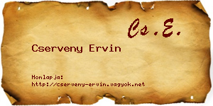 Cserveny Ervin névjegykártya