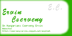 ervin cserveny business card